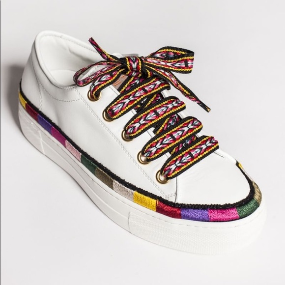 Etro Shoes - Etro Stripe Detail Lace Up Sneakers